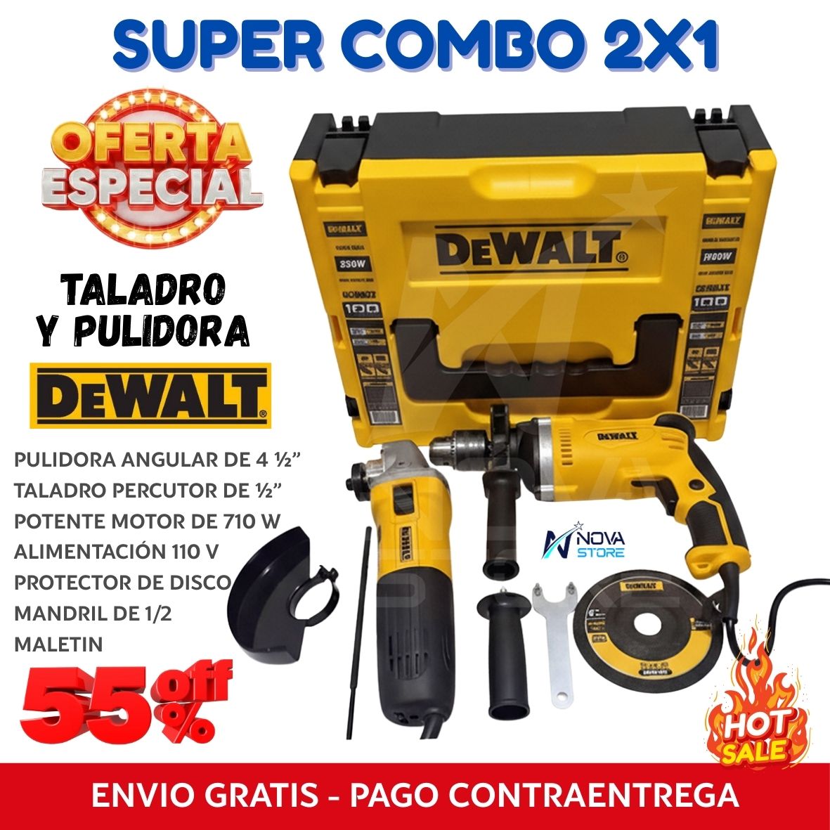 SUPER COMBO TALADRO Y PULIDORA DEWALT 2X1 (Copia)
